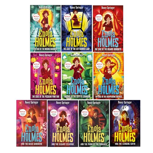 Enola Holmes Mysteries Series 1 - 10 Books Collection Set by Nancy Springer (Paperback)