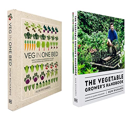 Huw Richards Collection – 2-Book Set (Veg in One Bed & The Vegetable Grower’s Handbook) | Gardening, Vegetable Growing, Planting Guide & Organic Tips