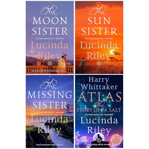 The Seven Sisters Series (Book 5-8) By Lucinda Riley and Harry Whittaker 4 Books Collection Set (The Moon Sister, The Sun Sister, The Missing Sister and Atlas: The Story of Pa Salt)