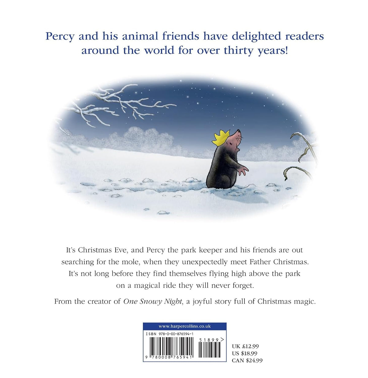 One Christmas Eve by Nick Butterworth | A Percy the Park Keeper Christmas Storybook | Festive Hardcover Picture Book & Christmas Gift for Children