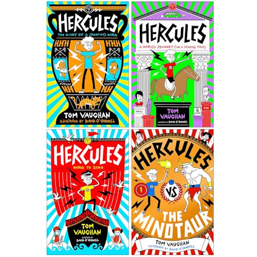 Hercules Series 4 Books Collection Set By Tom Vaughan (The Diary of a (Sort of) Hero, A Hero's Journey (on a School Trip), Hero to Zero? and Hercules vs the Minotaur) | Paperback
