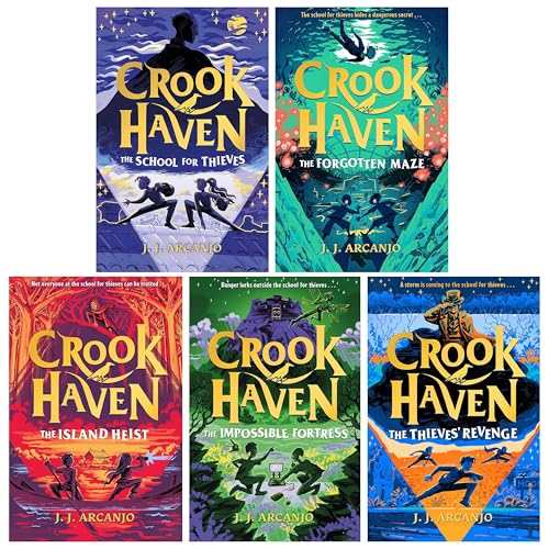 Crookhaven Series By J.J. Arcanjo 5 Books Collection Set (The School for Thieves, The Forgotten Maze, The Island Heist, The Impossible Fortress and The Thieves' Revenge)