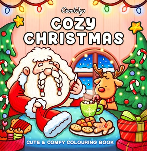 Cozy Christmas by Coco Wyo – Cute & Relaxing Christmas Colouring Book with 45 Festive Designs for Kids & Adults