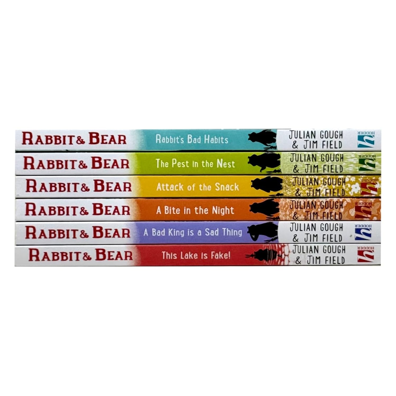 The Rabbit and Bear Collection 6 Books Set (This Lake is Fake!, Rabbit's Bad Habits, The Pest in the Nest, Attack of the Snack, A Bite in the Night and A Bad King is a Sad Thing) by Julian Gough