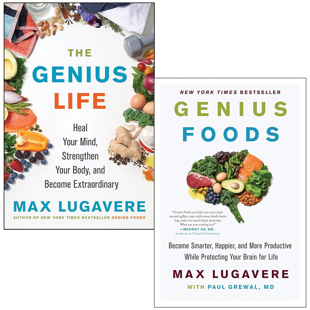Max Lugavere 2-Book Collection Set | The Genius Life & Genius Foods – Nutrition, Health, Wellness, Diet, Brain & Body Health, Self-Help & Fitness