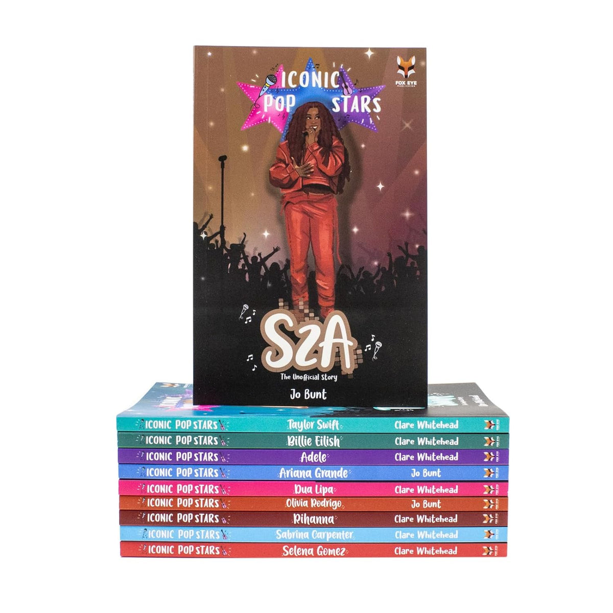 Iconic Music Pop stars 10 Story Books Box Set: Rise to Becoming a Super star (Taylor Swift, Sabrina Carpenter, Ariana Grande, Billie Eilish, SZA, Olivia ... Gomez, Adele, Dua Lipa) (Iconic Popstars) | Paperback