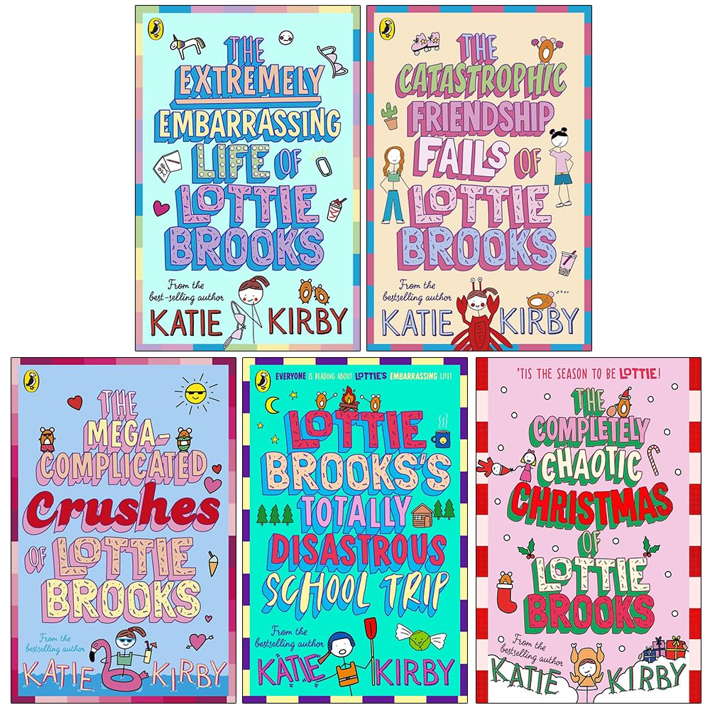 Lottie Brooks Series 5 Books Collection Set By Katie Kirby (The Completely Chaotic Christmas, The Extremely Embarrassing Life, The Catastrophic Friendship Fails, The Mega-Complicated Crushes and More)