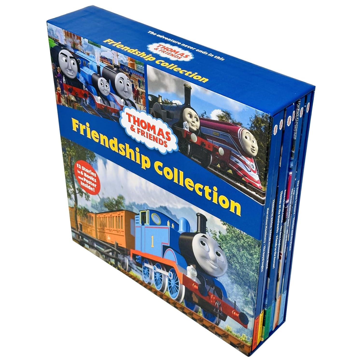 Thomas and Friends Friendship Collection 12 Stories in 6 Books Set and Poster Inside (Marvelous Machinery, The Royal Engine, The Great Railway Show, Off to the Races, Thomas at the Steelworks and More)