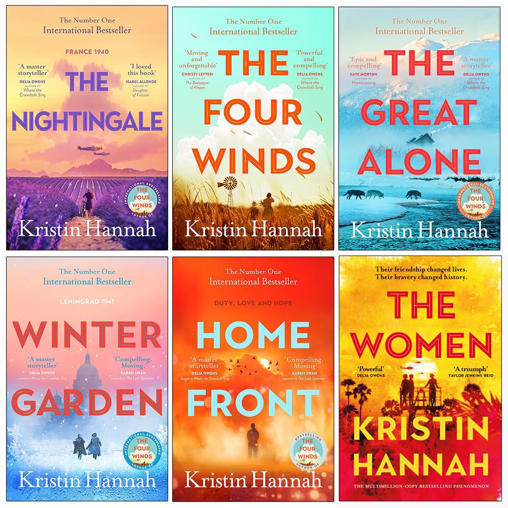 Kristin Hannah Collection 6 Books Set (The Nightingale, The Four Winds, The Great Alone, Winter Garden, Home Front and The Women)