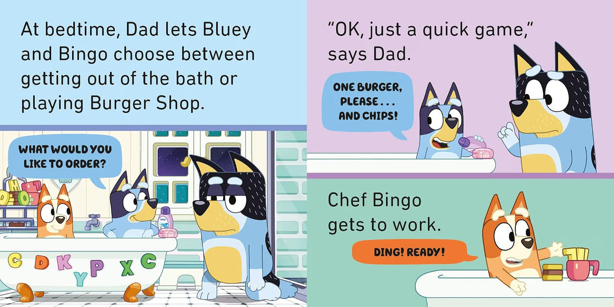 Bluey: Bedtime Little Library Includes – Fruit Bat, Daddy Putdown, Burger Shop & Sleepytime | Board Book Set for Toddlers
