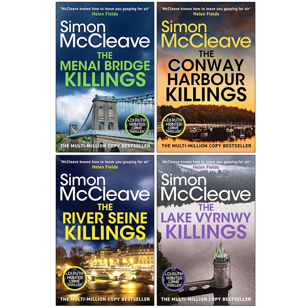 DI Ruth Hunter Series 8-11 Collection 4 Books Set By Simon McCleave (The Menai Bridge Killings, The Conway Harbour Killings, The River Seine Killings and The Lake Vyrnwy Killings) | Paperback