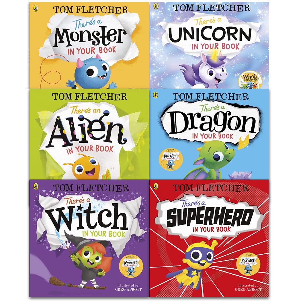 Tom Fletcher Theres Series 6 Books Collection Set (There's a Unicorn in Your Book, There's a Dragon in Your Book, There's a Witch in Your Book, There's a Superhero in Your Book and MORE!)