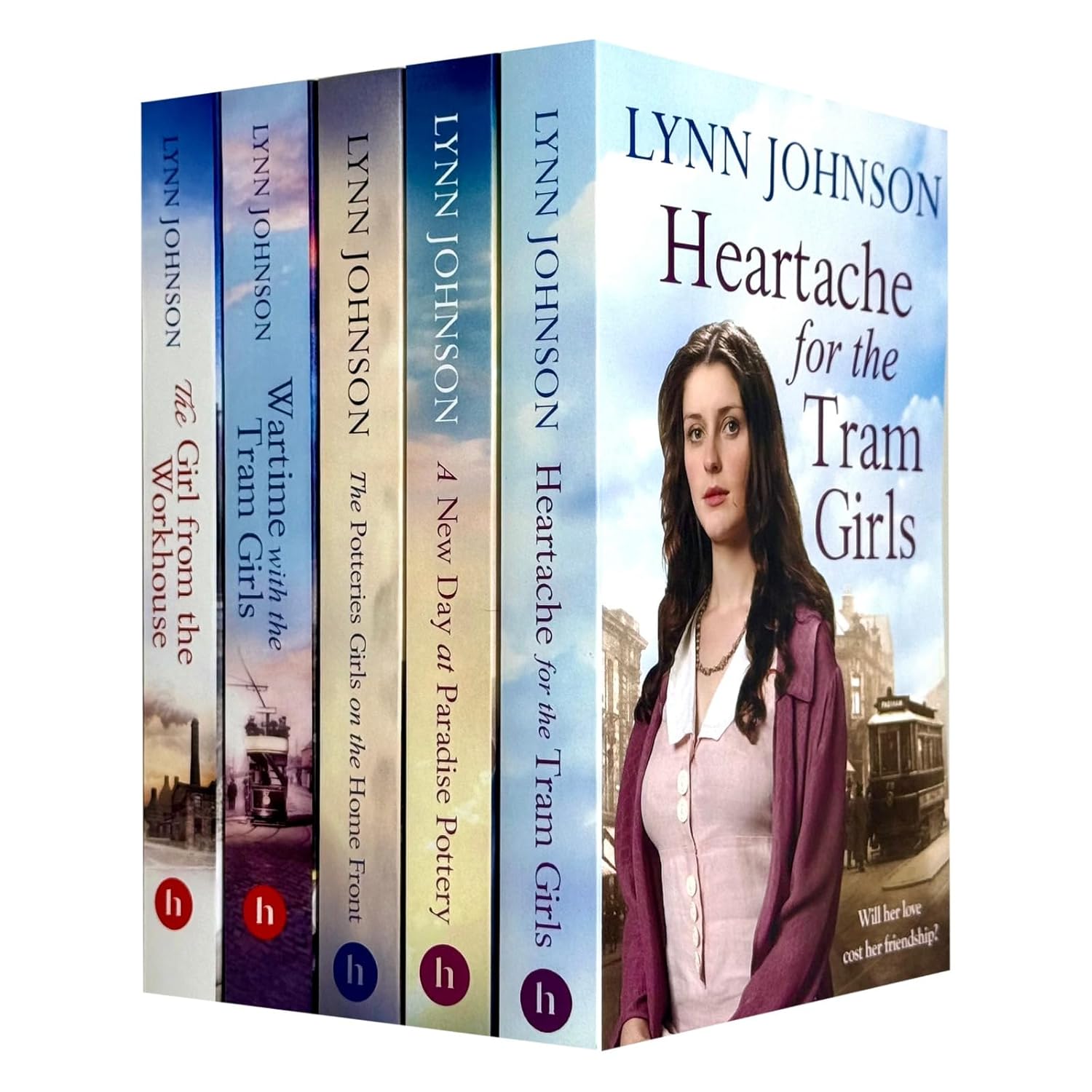 Lynn Johnson Series 5 Books Collection Set (The Girl from the Workhouse, Wartime with the Tram Girls, The Potteries Girls on the Home Front, Heartache For The Tram Girls, A New Day At Paradise Pottery)