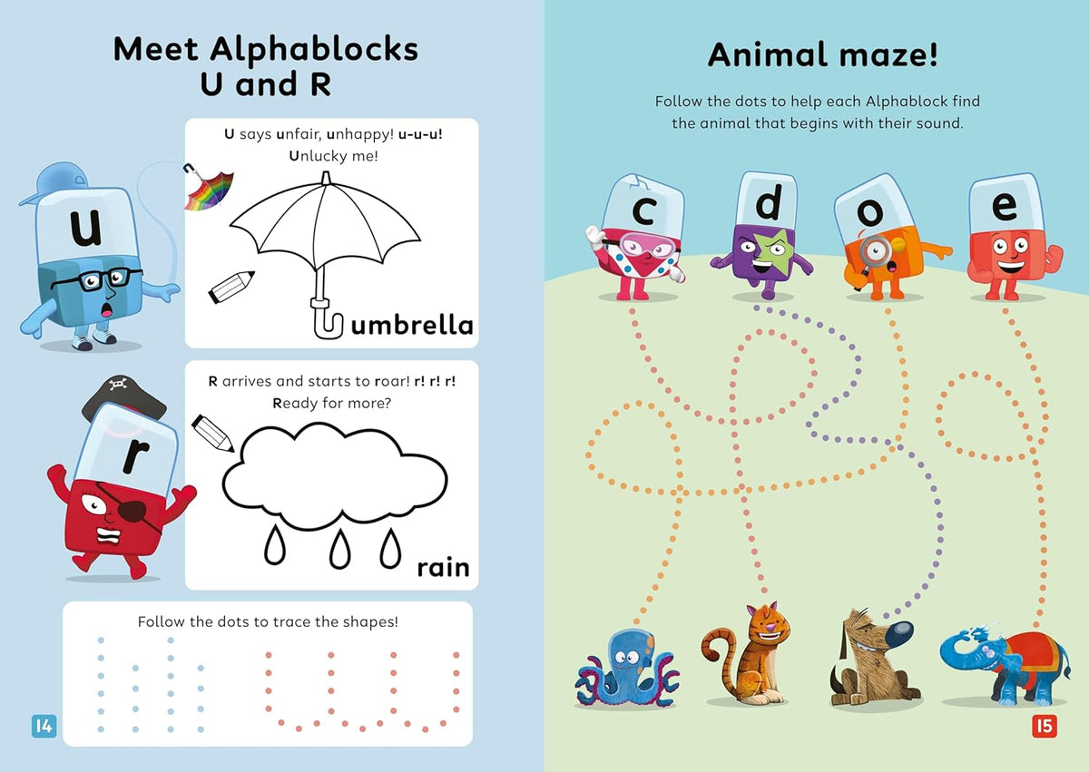 Numberblocks and Alphablocks Level 1 Collection 6 Workbooks Set With Stickers (Numberblocks Numbers and Counting, Adding and Subtracting, Puzzles and ... More) (Numberblocks and Alphablocks Workbooks)