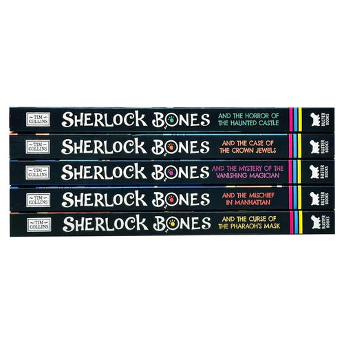 Adventures of Sherlock Bones By Tim Collins 5 Books Collection Set (Horror of the Haunted Castle, Mischief in Manhattan, Curse of the Pharaoh's Mask, Mystery of the Vanishing Magician and the Case of the Crown Jewel) | Paperback