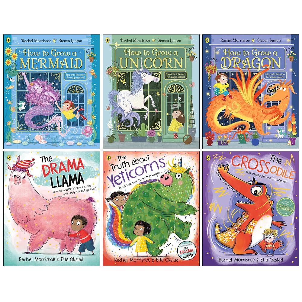 Rachel Morrisroe Collection 6 Books Set (How to Grow a Mermaid, How to Grow a Unicorn, How to Grow a Dragon, The Drama Llama, The Truth About Yeticorns and The Crossodile)