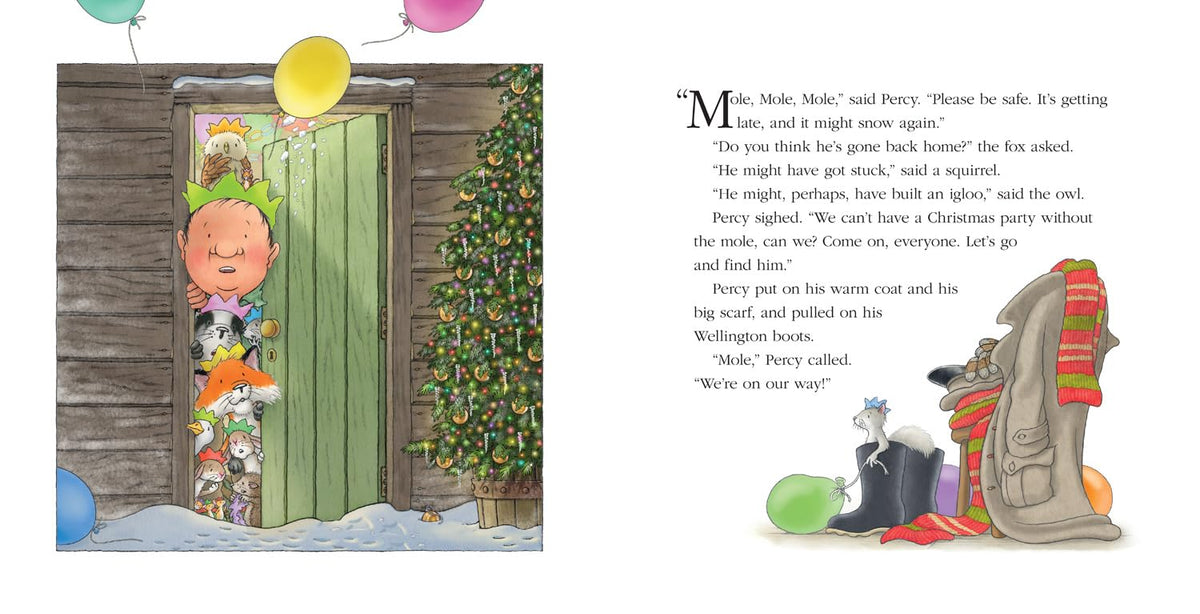 One Christmas Eve by Nick Butterworth | A Percy the Park Keeper Christmas Storybook | Festive Hardcover Picture Book & Christmas Gift for Children