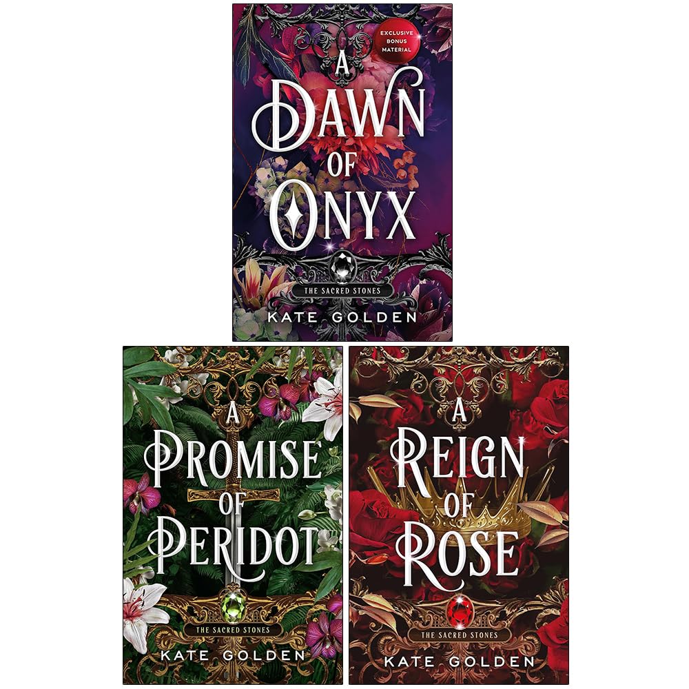 Sacred Stones Series 3 Books Collection Set By Kate Golden (A Dawn of Onyx, A Promise of Peridot and A Reign of Rose)