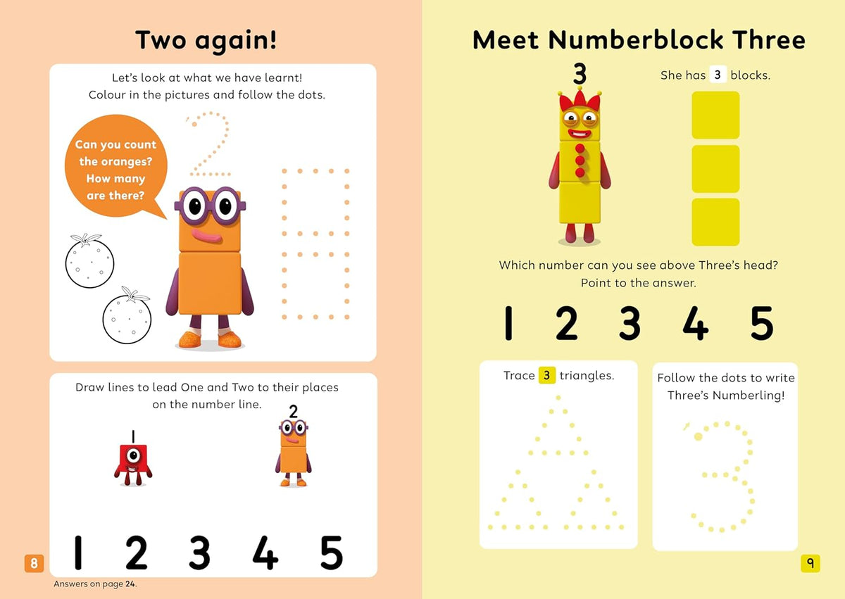 Numberblocks and Alphablocks Level 1 Collection 6 Workbooks Set With Stickers (Numberblocks Numbers and Counting, Adding and Subtracting, Puzzles and ... More) (Numberblocks and Alphablocks Workbooks)