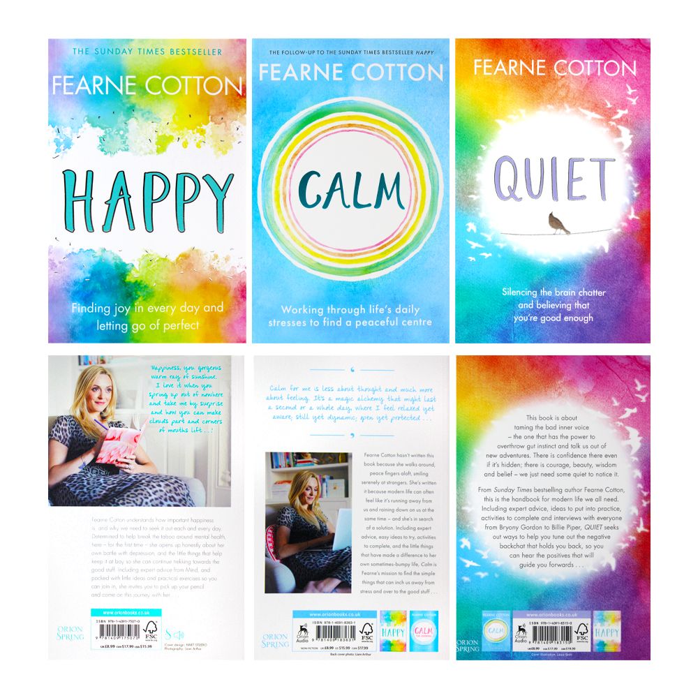 Fearne Cotton 3 Book Self-Help Collection Box Set– Includes Happy, Calm & Quiet | Wellness, Mindfulness, Positivity & Mental Health Inspiration Series