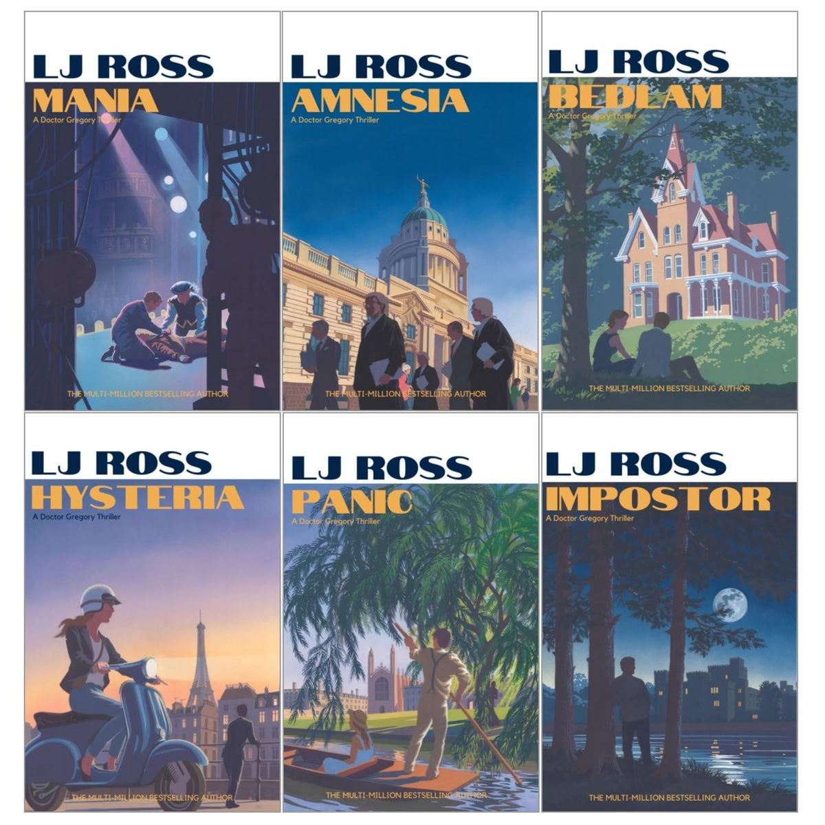 LJ Ross Alexander Gregory Thrillers 6 Books Set (Mania, Hysteria, Bedlam, Impostor, Panic, Amnesia)