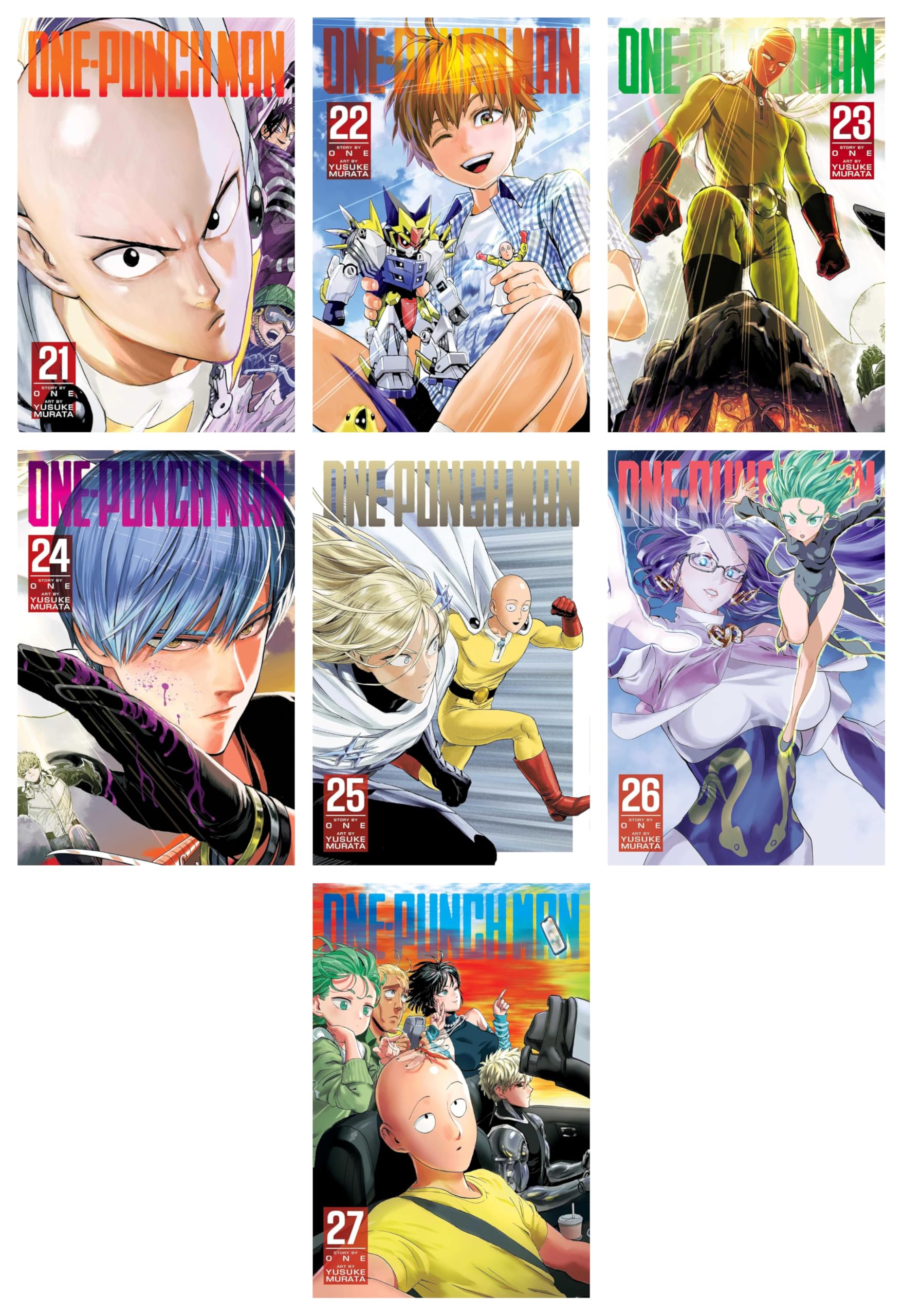 One-Punch Man Volume 21-27 Collection 7 Books Set by One Yusuke Murata
