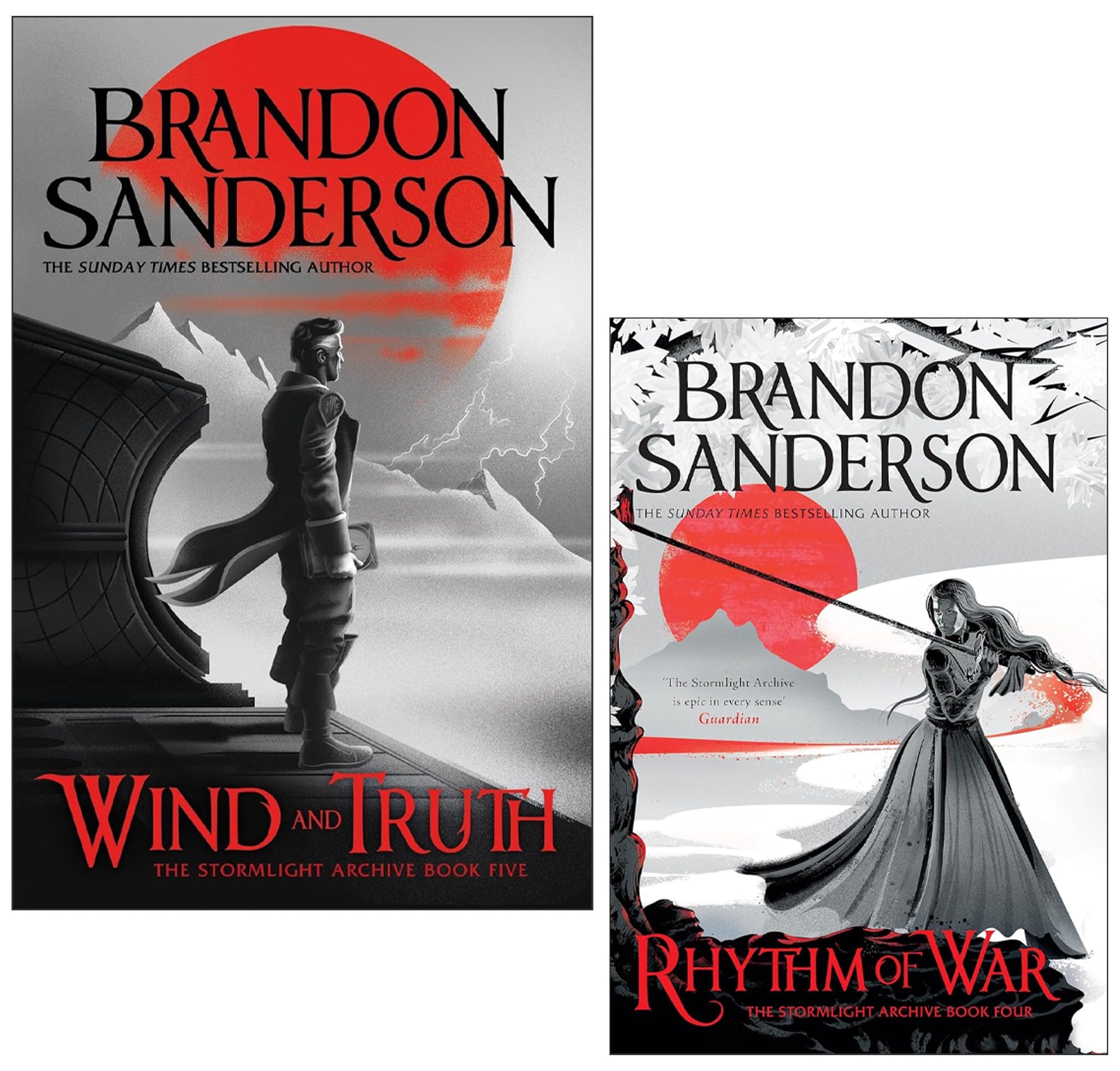 The Stormlight Archive Series (Book 4 and 5) by Brandon Sanderson 2 Books Collection Set (Wind And Truth [Hardback], Rhythm of War)