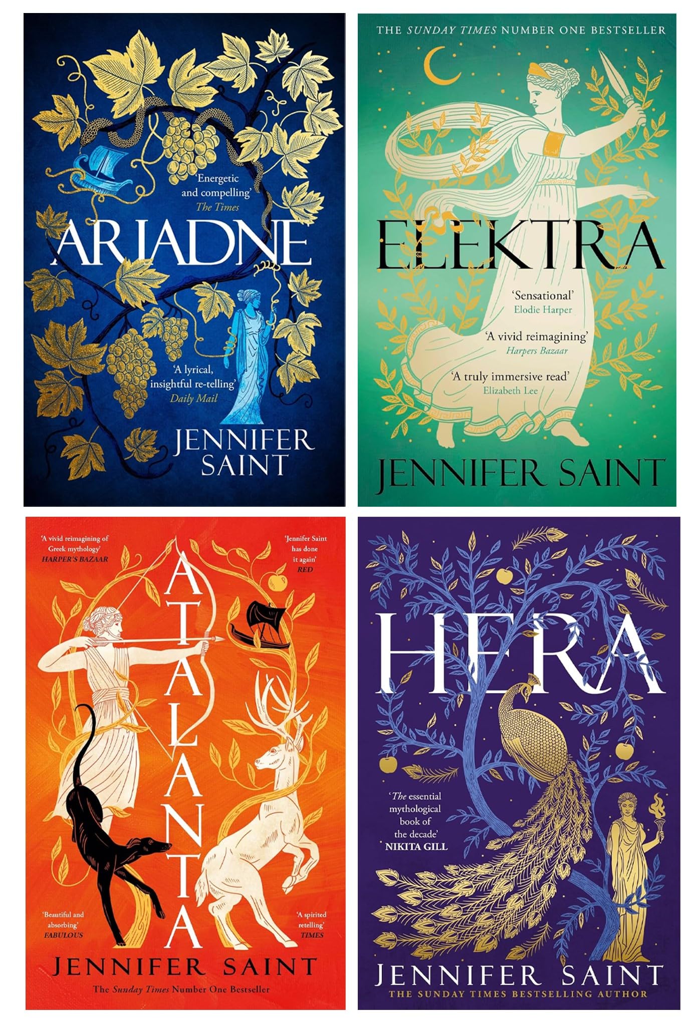 Jennifer Saint Collection 4 Books Set (Ariadne, Elektra, Atalanta and Hera)