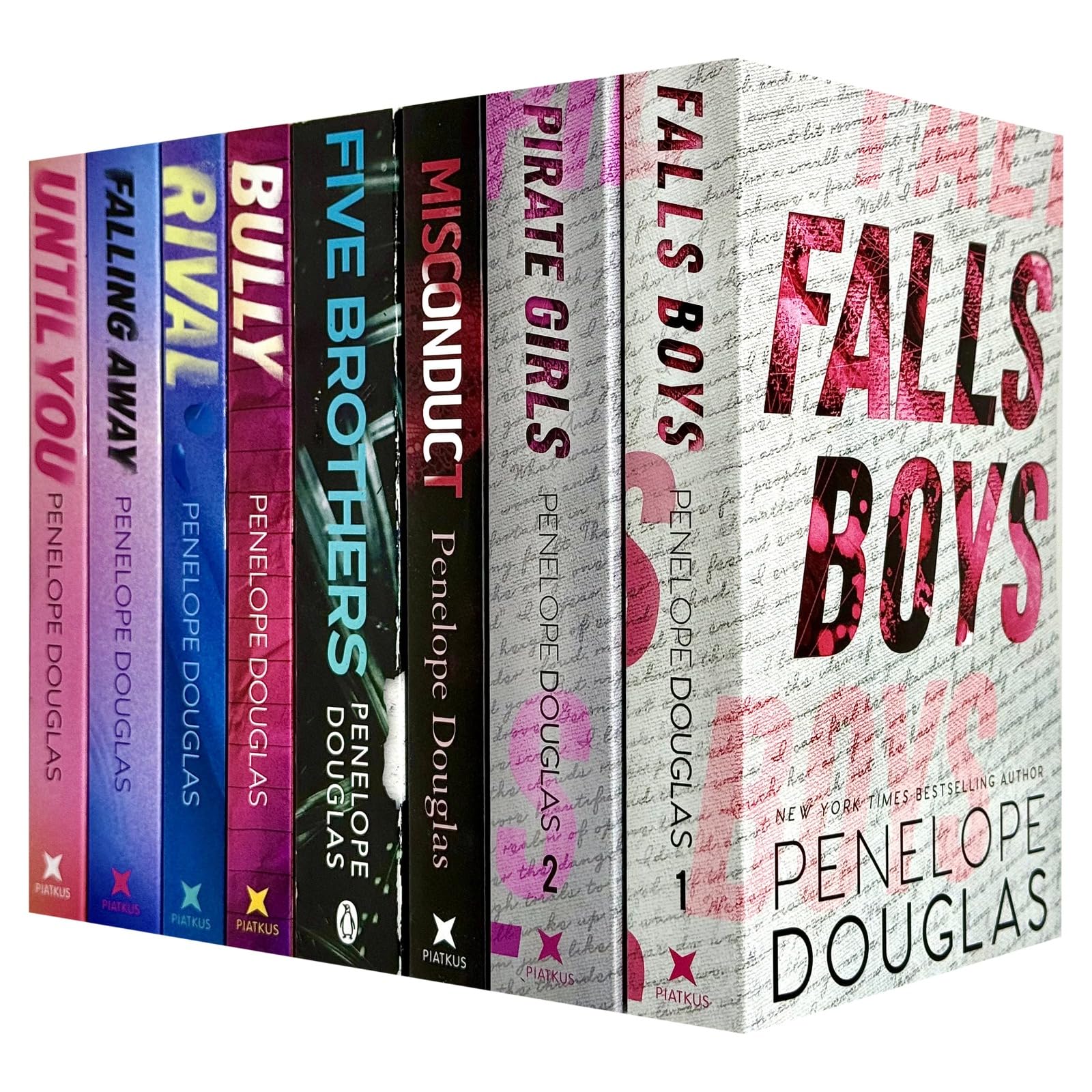 Penelope Douglas Collection 8 Books Set (Until You, Falling Away, Rival, Bully, Five Brothers, Misconduct, Pirate Girls and Falls Boys)