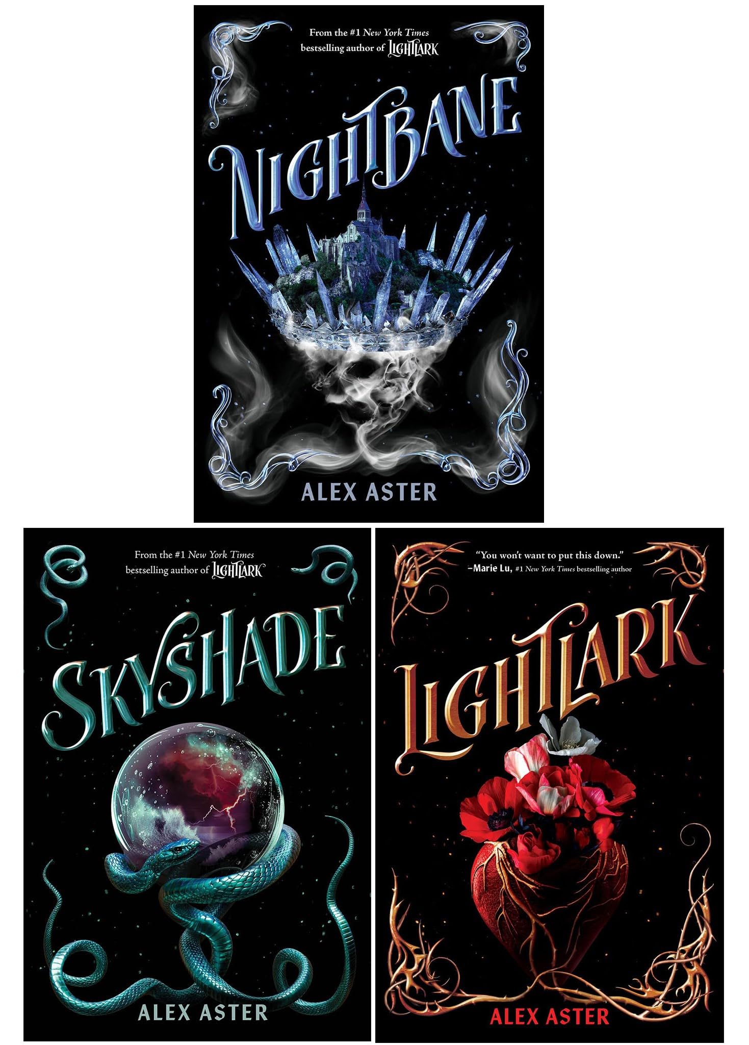 The Lightlark Series By Alex Aster 3 Books Collection Set (Lightlark, Nightbane and Sky Shade [Hardback])