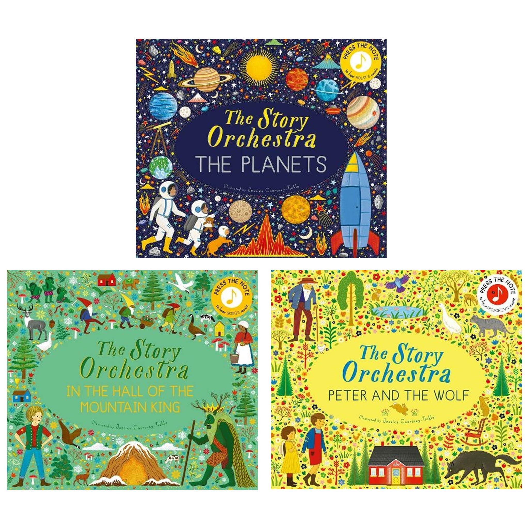 The Story Orchestra Series 3 Books Collection Set (In the Hall of the Mountain King, The Planets and Peter and the Wolf)