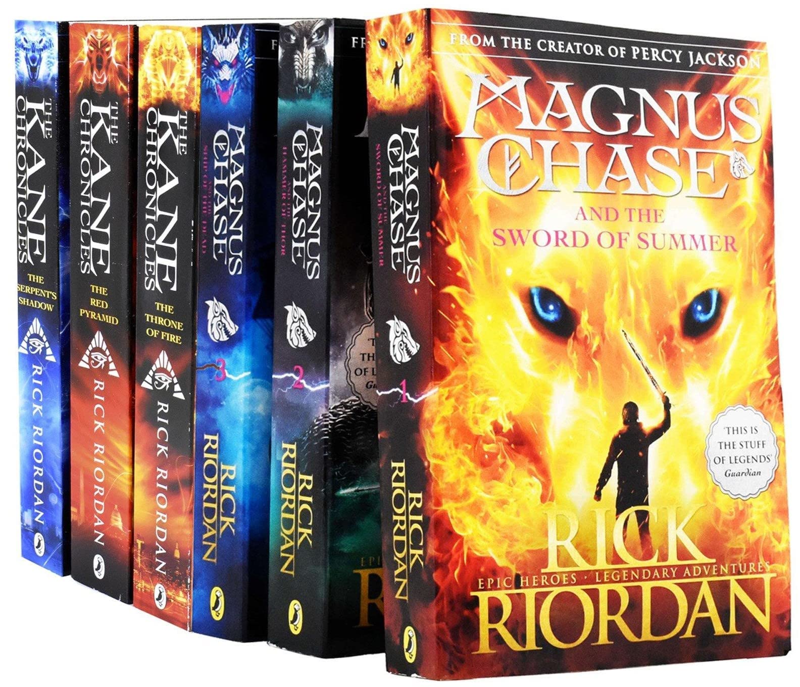 The Kane Chronicles and Magnus Chase Series 6 Books Collection By Rick Riordan (Throne of Fire, The Red Pyramid, The Serpent's Shadow, Magnus Chase and the Sword of Summer and 2 More…)