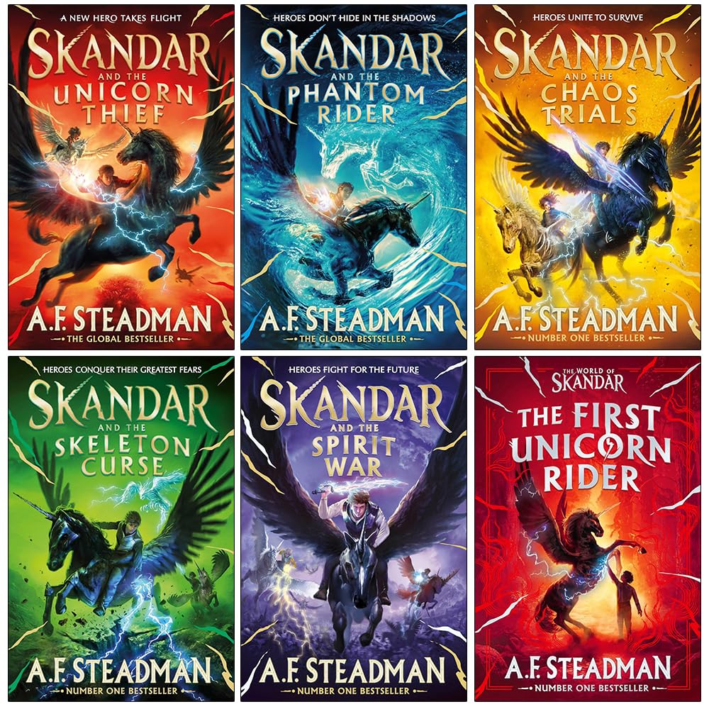 Skandar Series 6 Books Collection Set By A.F. Steadman (Skandar and the Unicorn Thief, Skandar and the Spirit War, Phantom Rider AND MORE))