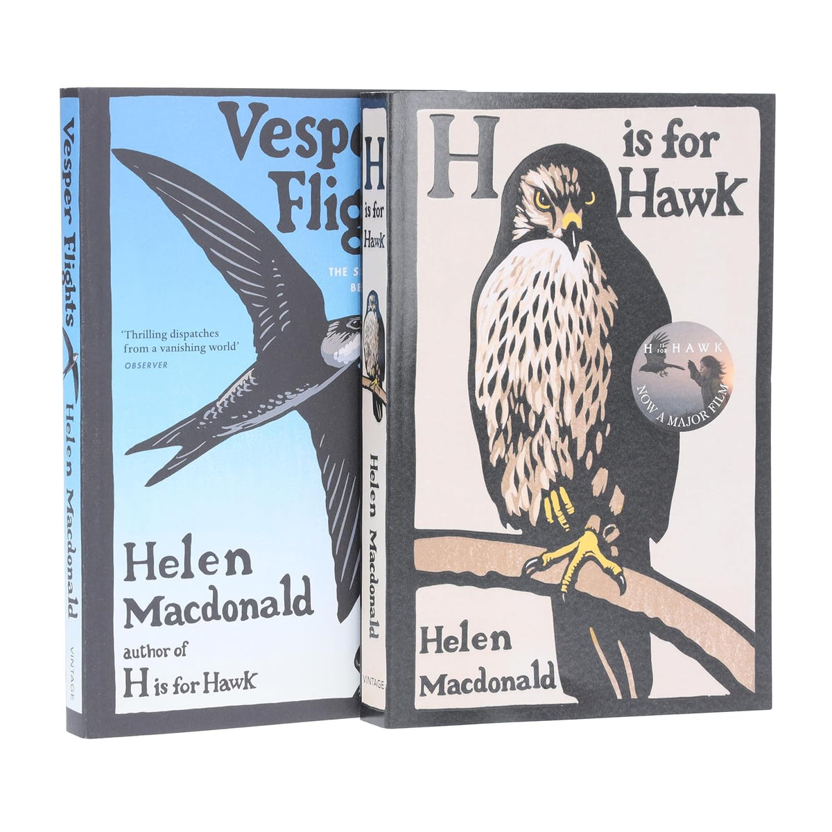 Helen Macdonald 2 Books Collection Set | H Is for Hawk & Vesper Flights | Nature Writing, Memoir & Essays (Paperback)