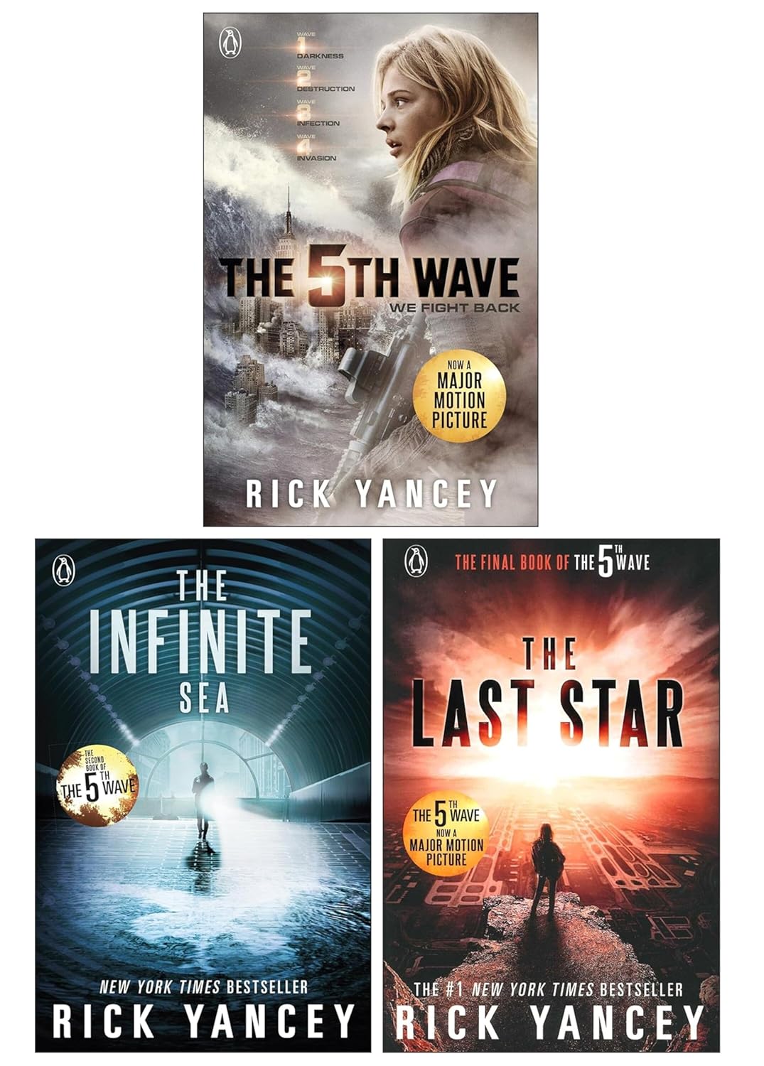 The 5th Wave Series 3 Books Collection Set by Rick Yancey (Infinite Sea, Last Star and The 5th Wave)| Paperback