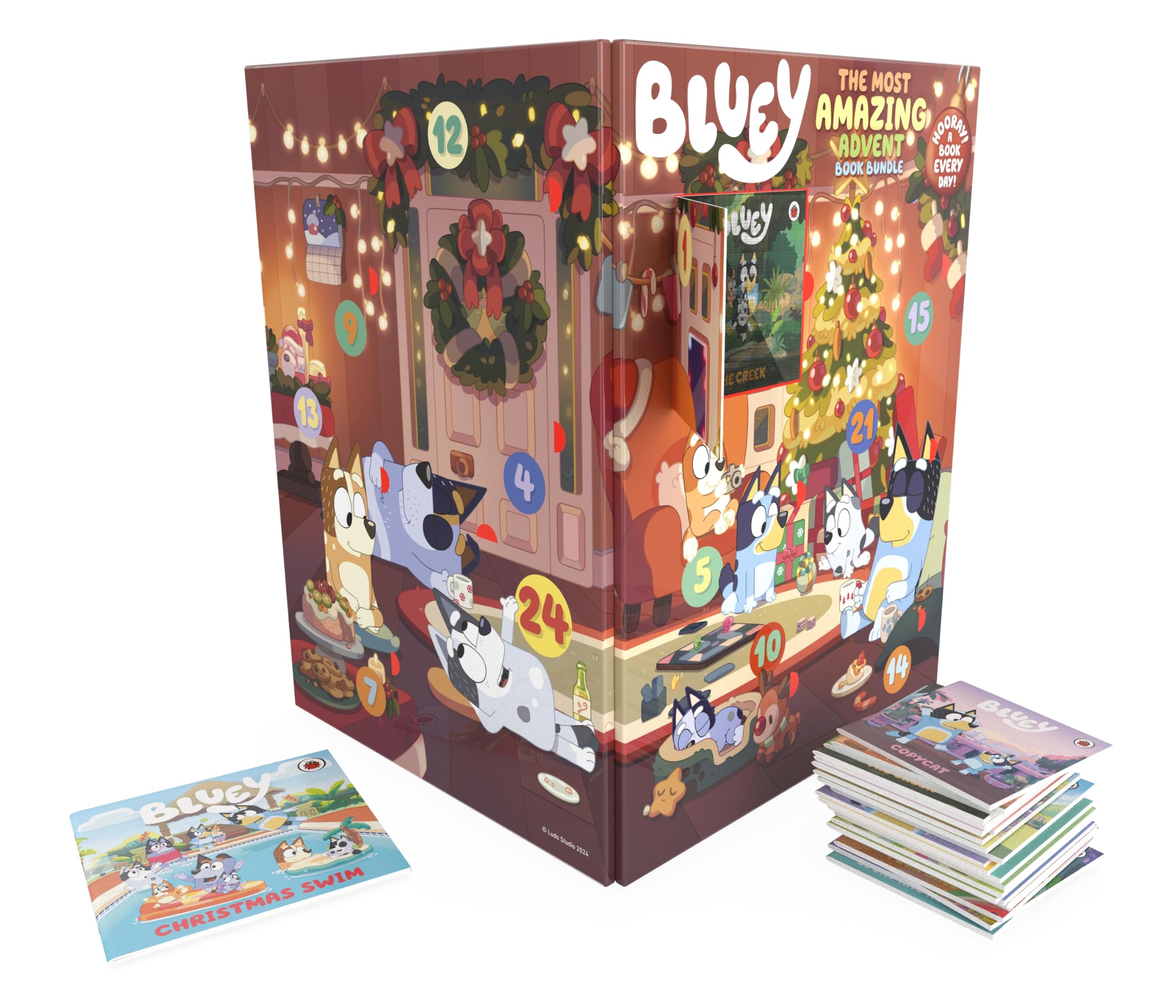 Bluey: The Most Amazing Advent Book Bundle, Official Bluey 24 Storybook Advent Calendar- Kids Christmas Countdown Gift Set"