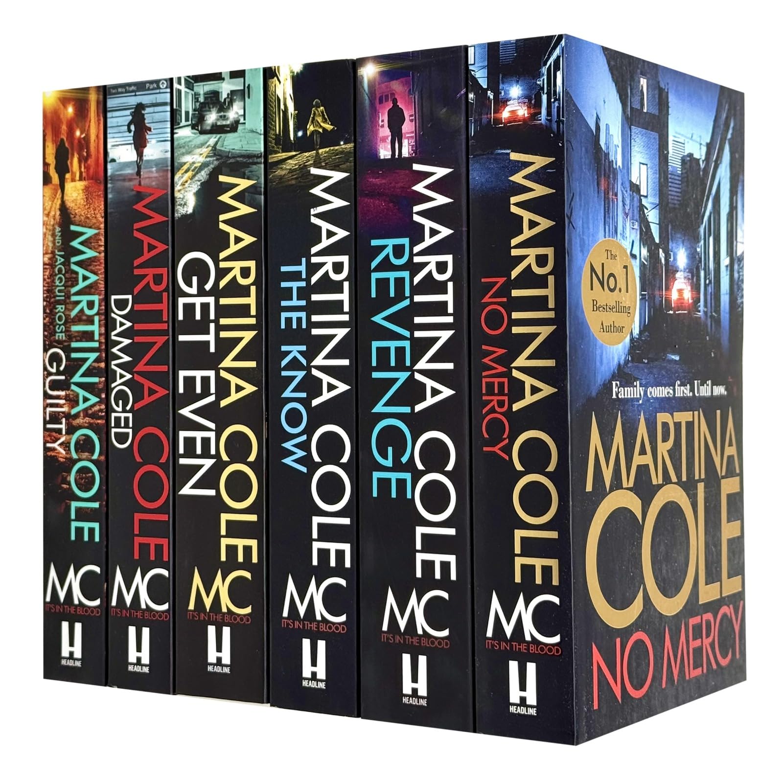 Martina Cole Collection 6 Books Set ( (No Mercy , Guilty, Damaged, Revenge, The know, Get Even)