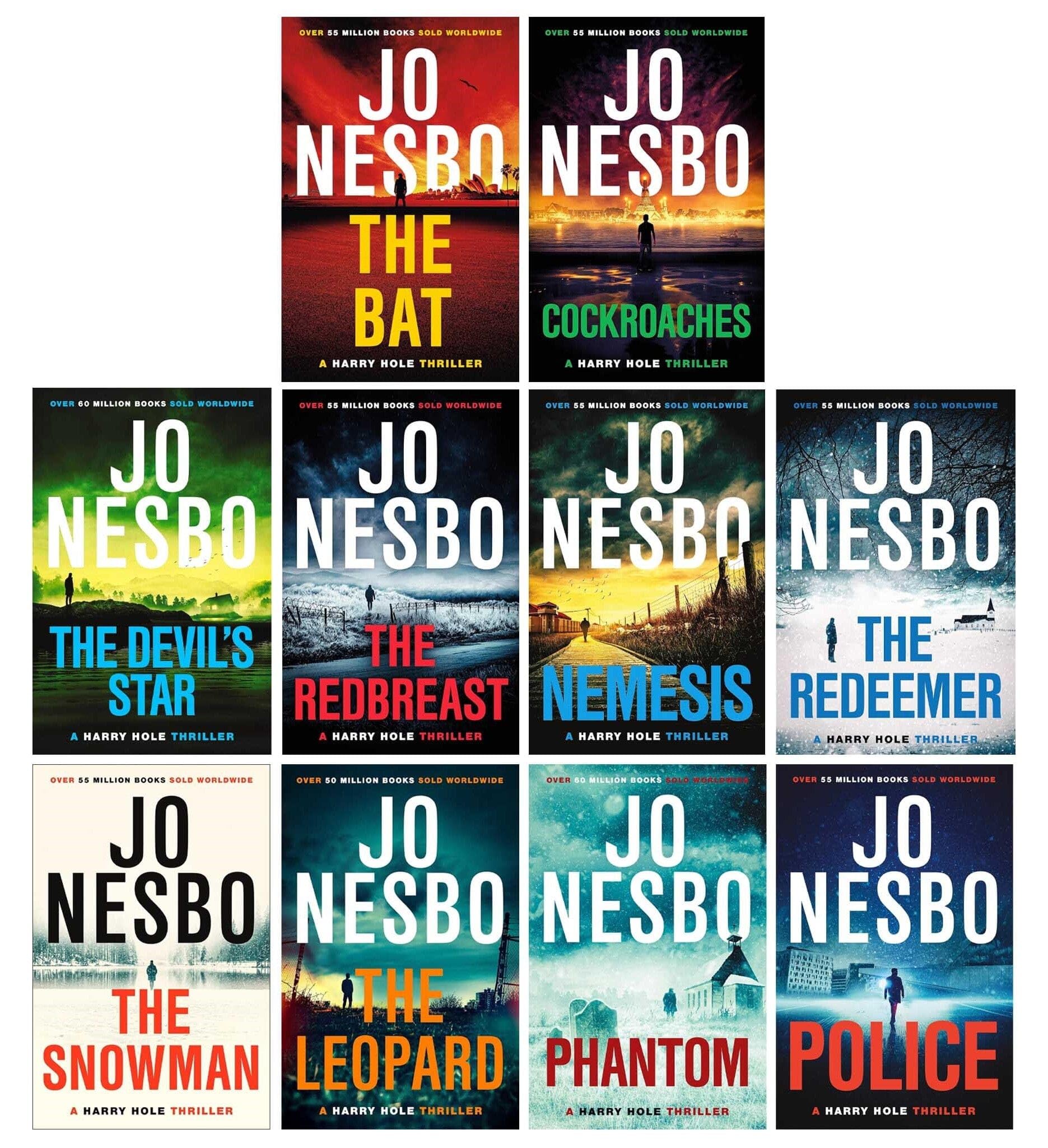 Harry Hole Series By Jo Nesbo Book 1-10 Collection 10 Books Set (Police, Phantom, The Leopard, The Snowman, The Redeemer, Nemesis, The Redbreast, The Devil's Star, Cockroaches and The Bat)