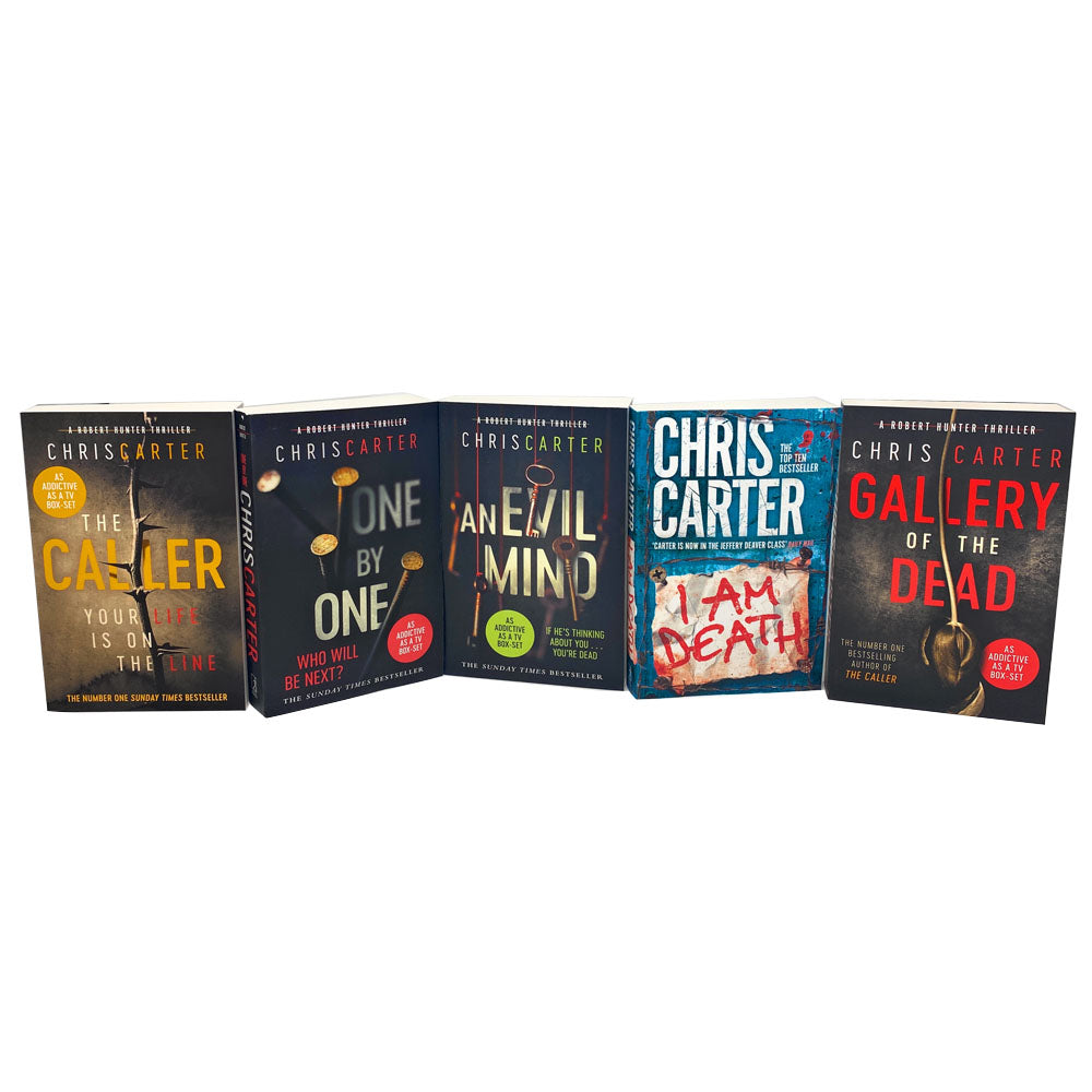 Chris Carter Robert Hunter Series 5 Books Collection Set – One by One, An Evil Mind, I Am Death, The Caller & Gallery of the Dead (Paperback)