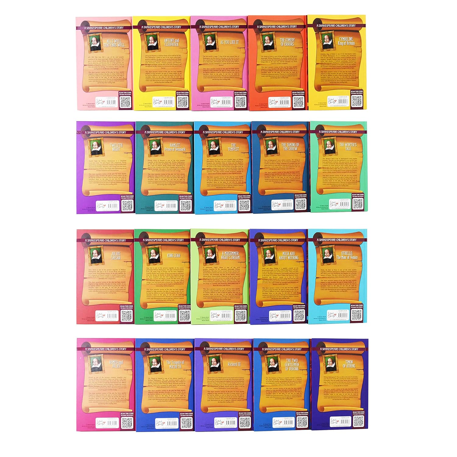 20 Shakespeare Children's Stories Hardback Books Collection Set | Easy Classics Edition with FREE Audiobooks (QR Codes Included)