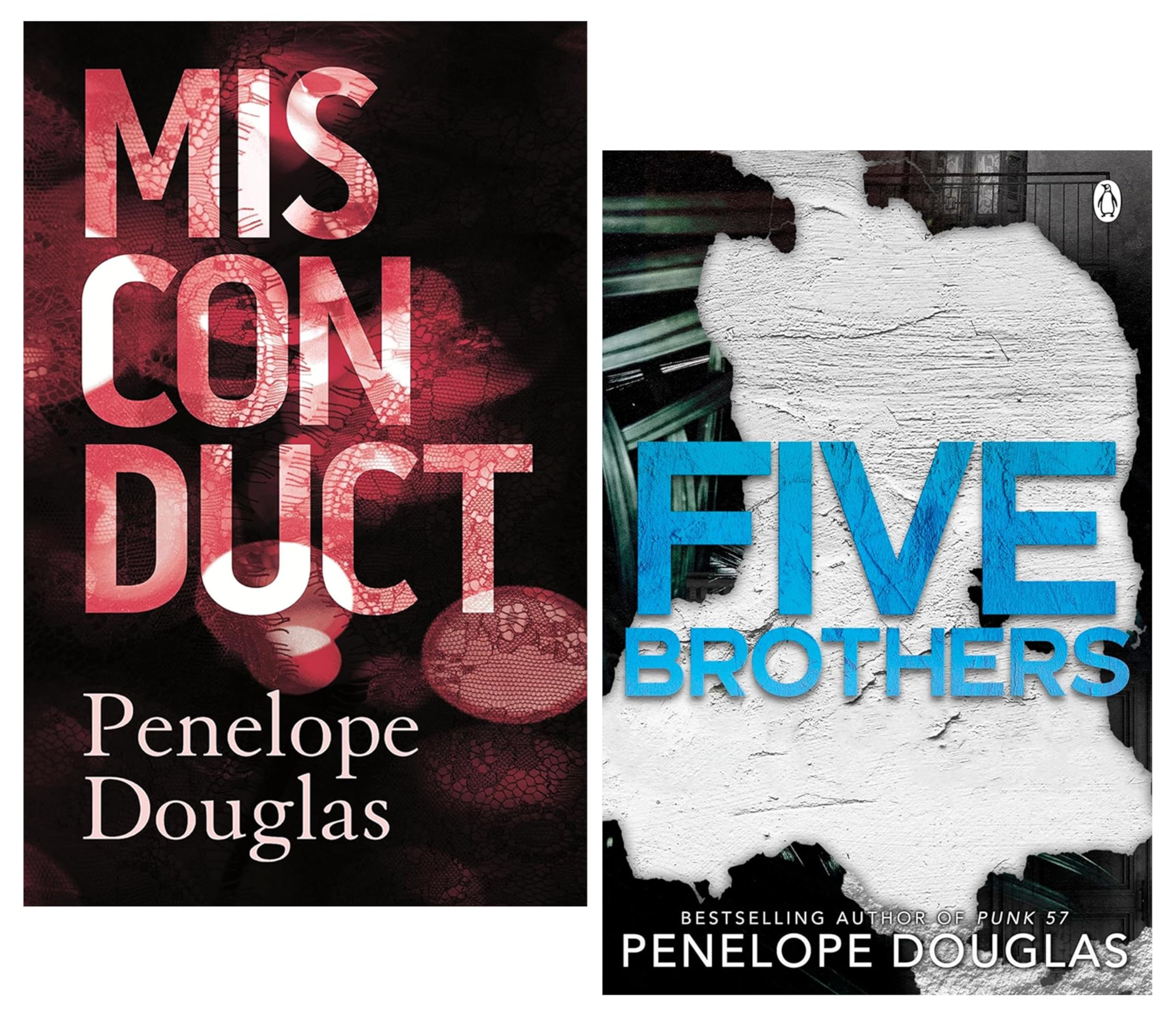 Penelope Douglas 2 Books Collection Set (Misconduct and Five Brothers)