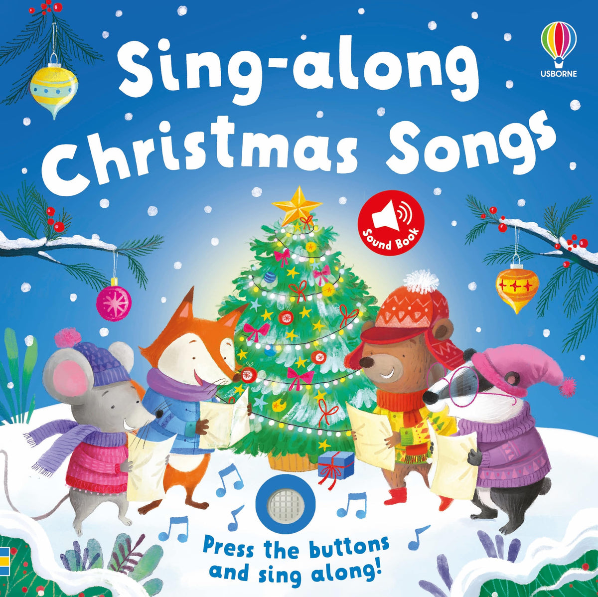 Sing-along Christmas Songs – Interactive Musical Sound Book for Kids – 5 Classic Christmas Carols with Press & Play Buttons – Usborne