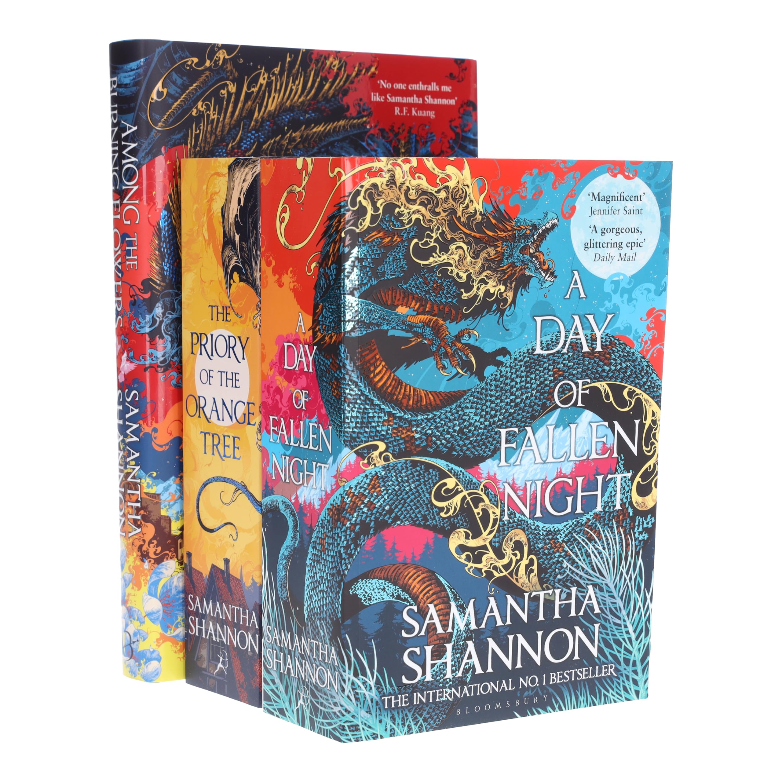The Roots of Chaos Series 3 Books Collection Set By Samantha Shannon (Among the Burning Flowers [Hardback], The Priory of the Orange Tree, A Day of Fallen Night)