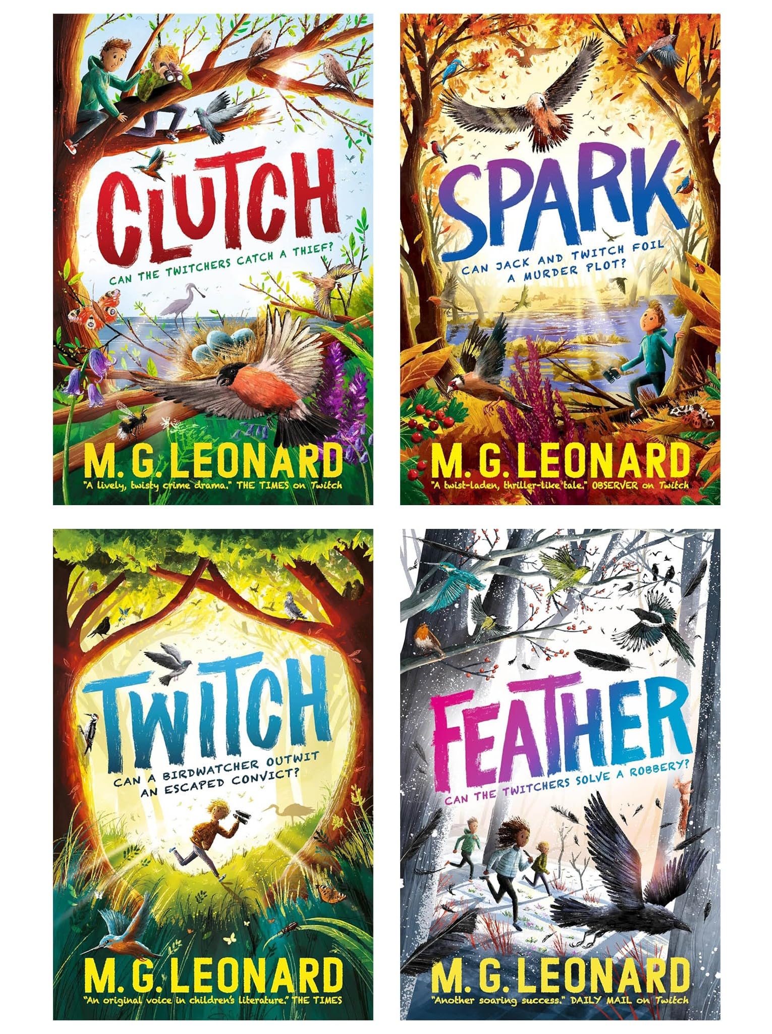 The Twitchers Series 4 Books Collection Set (Twitch, Spark, Clutch and Feather)