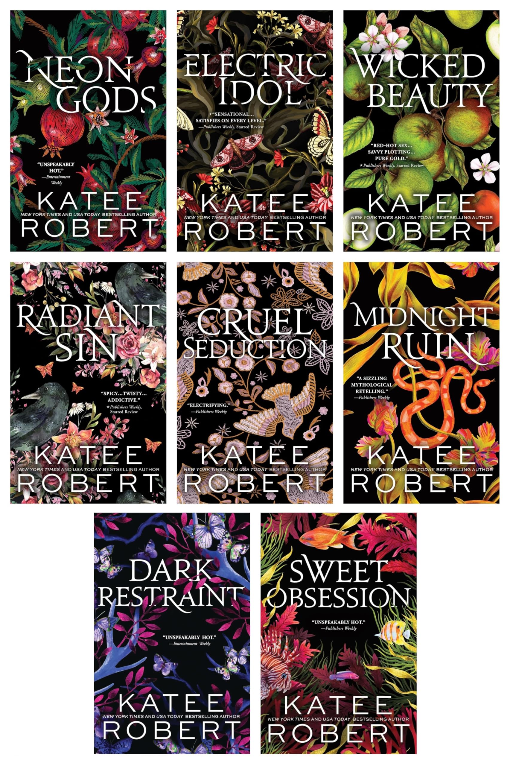 Dark Olympus Series By Katee Robert 8 Books Collection Set: Book 1-8 (Neon Gods, Electric Idol, Wicked Beauty, Radiant Sin, Cruel Seduction, Midnight Ruin, Dark Restraint, Sweet Obsession)