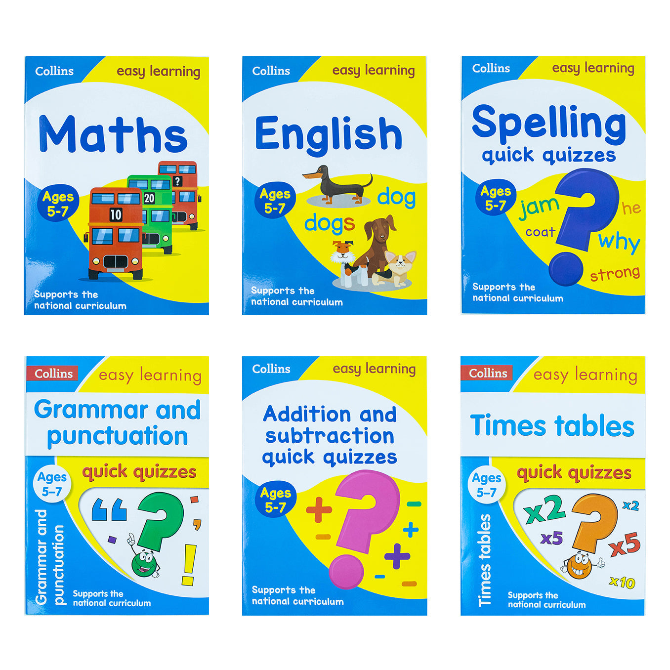 Collins Easy Learning Starter Set (Ages 5–7) – KS1 Educational Books | Fun Home Learning, Literacy, Phonics, Numbers, Writing, Math, Workbooks