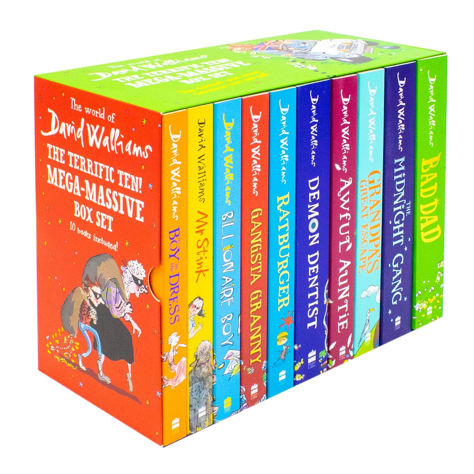 David Walliams The Terrific Ten Mega Massive 10 Books Box Set - Fun and Adventure for 8+ Years Children Paperback Young Readers family Fun Reading