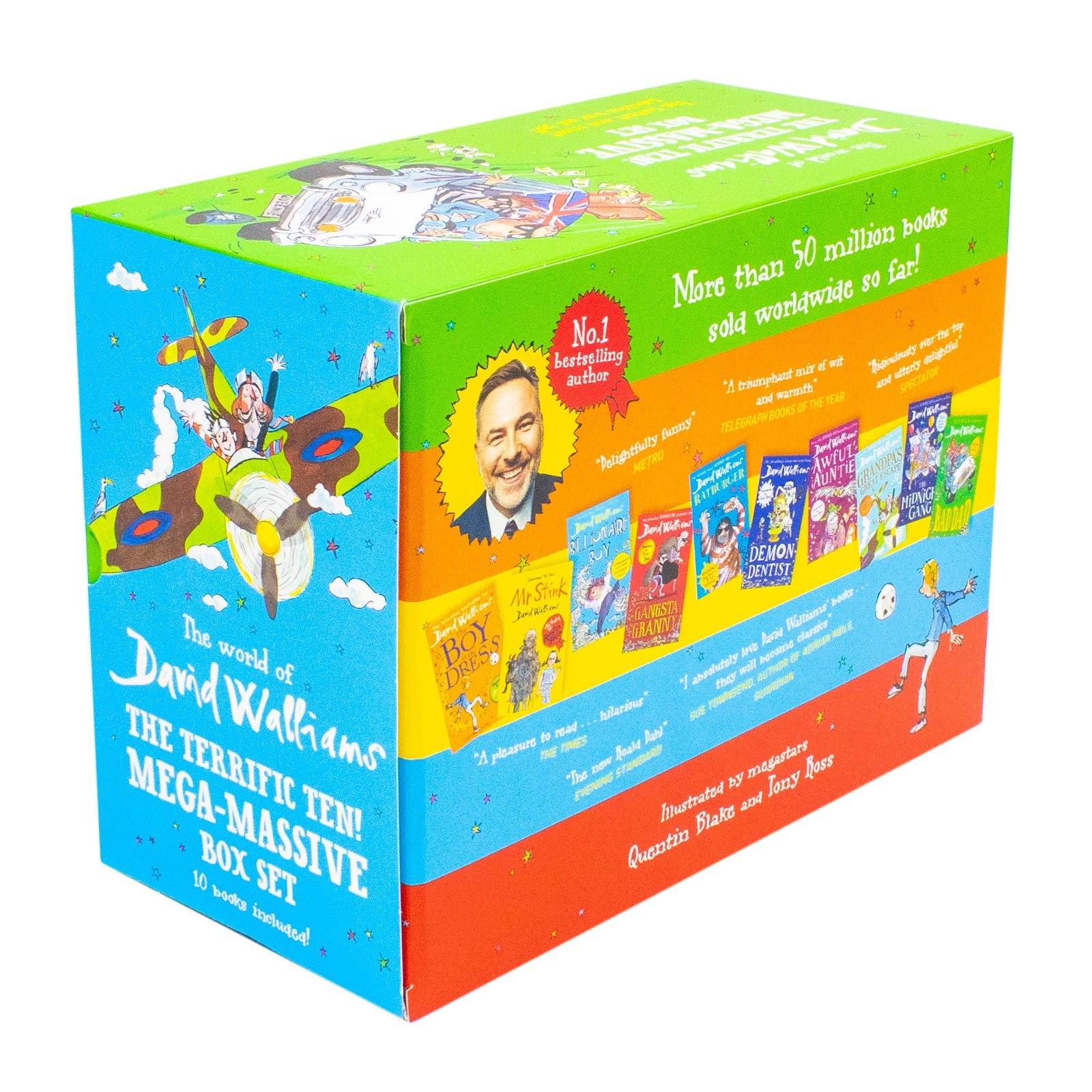 David Walliams The Terrific Ten Mega Massive 10 Books Box Set - Fun and Adventure for 8+ Years Children Paperback Young Readers family Fun Reading