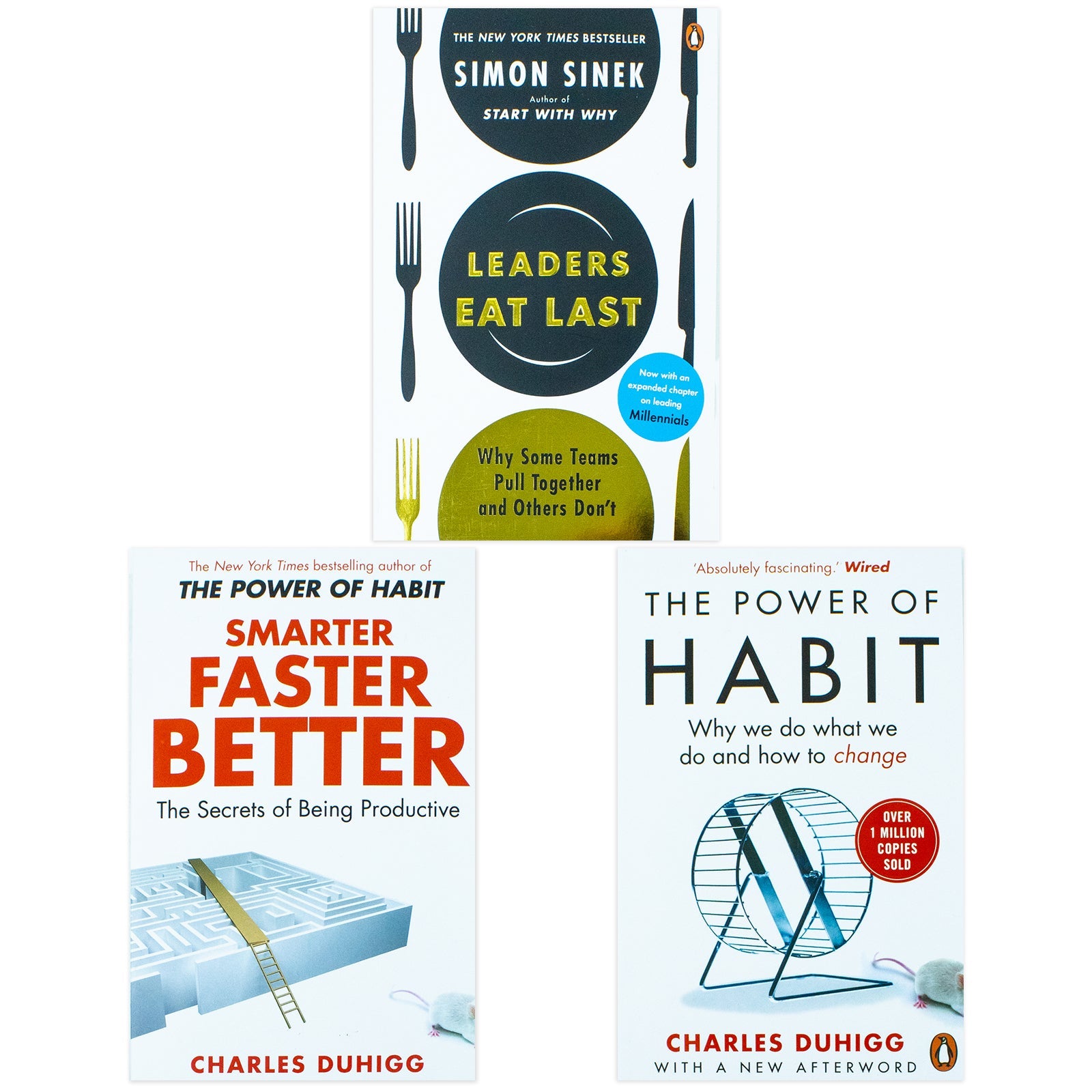 Charles Duhigg Collection - 3 Books Set (Smarter Faster Better, The Power of Habit, Leaders Eat Last) for 12+