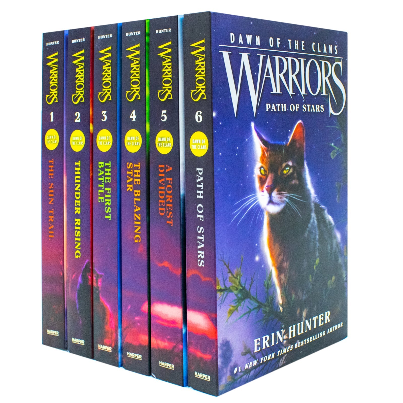 Warriors Cats: Dawn of The Clans Prequel – 6-Book Collection Set by Erin Hunter | The Sun Trail, Thunder Rising, First Battle, Blazing Star & More